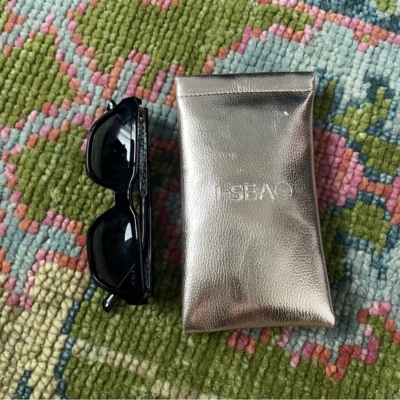 NEW I- SEA Phoenix model Black Rectangular Sunglasses, Polarized lens - Picture 3 of 5